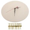 IDEANATEGRATE Clock for Easy and Accessories Roman Assemble or Numerals DIY Wooden Face Blank Round Panel with Gold Wall Office Home Decoration