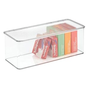 iDesign Plastic Stackable Hinged-Lid Storage Box, Clear (Pack of 6)