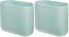 iDesign Small Slim Plastic Bathroom Trash Can, Blue (Pack of 2)