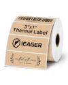 iEager 3x1 Inch Thermal Labels, Brown Durable Thermal Printer Stickers