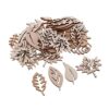 IEUDNS 50Pcs Natural Wooden/Leaf and Corner Onlay Appliques for
