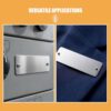 IFANLANDOR 20pcs Blank Stainless Steel Rectangular Name Tags with Two Holes for Engraving, Fade-resistant Surface and Safe Comfortable Edges, for Office Buildings and Factory Equipment