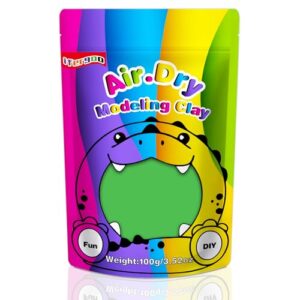 ifergoo 100g Green Air Dry Clay, 3.5oz DIY Creative Modeling Clay for Kids