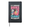 If It Involves Books And Pajamas Reading Book Club Hardcover Journal, Black