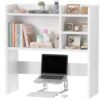 IGERI 30 Inch Wide Small White Desk Hutch Dorm Top Only 5 Shelves Organizer for College