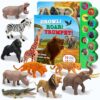 iGRATENS Safari Animals Figures Toys with Sound Books, 10PCS Realistic Jungle Animals Figures & Safari Animals Book with 10 Buttons, Zoo Animal Toys, Learning Toy for 3+ Year Old Boys, Girls, Kids