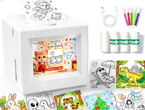 iHeartYard AI Voice Powered Sticker Printer for Kids, Inkless|Wireless|Rechargeable Portable AI Mini Sticker Maker for DIY Arts and Crafts,3 4 5 6 7 8 9 10 11 12 Year Old Boys Girls Birthday Gift