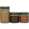iKoffy Glass Pantry Storage Containers (0.6qt/1.2qt) Set of 3,Round