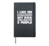 I LIke My Motorcycle Dog 3 People Funny Biker Men Women Kids Hardcover Journal, Black