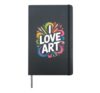 I Love Art Vibrant Brushes Colorful Pencils Heartfelt Hardcover Journal, Black