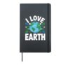 I Love Earth Eco Friendly Environmental Design Hardcover Journal, Black