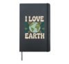 I Love Earth Eco Friendly Green Nature Hardcover Journal, Black