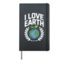 I Love Earth Globe Environmental Message Hardcover Journal, Black