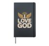 I Love God Religious Angel Wings Halo Hardcover Journal, Black