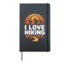 I Love Hiking Mountain Adventure Sunrise Hardcover Journal, Black