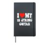 I Love My 12 String Guitar- Heart - Rock Indie Country Music Hardcover Journal, Black