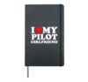 I Love My Pilot Girlfriend I Heart My Hot Girlfriend Hardcover Journal, Black