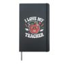I Love My Teacher Cute Apple Cartoon Design Hardcover Journal, Black
