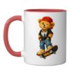 I Love NYC, Urban Skateboarding Bear Street Art Graphic Ceramic Mug, Red/White, 11oz