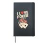 I Love Poker Cards And Chips Graphic Hardcover Journal, Black