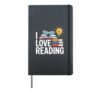 I Love Reading Book Lover Bibliophile Library Hardcover Journal, Black