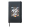 I Love Rock And Roll Band Music Design Hardcover Journal, Black
