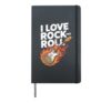I Love Rock And Roll Flaming Guitar Hardcover Journal, Black