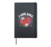 I Love Sara Floral Heart Design Roses Hardcover Journal, Black