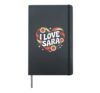 I Love Sara Heart Floral Love Expression Hardcover Journal, Black