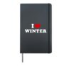 I Love Winter, I Heart Winter Hardcover Journal, Black