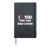 I love You more than Snow Leopard Shirt Women Christmas Hardcover Journal, Black