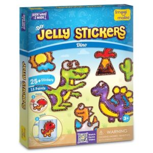 Imagimake DIY Jelly Stickers - Dino, 25+ Stickers, Low-Mess Art Kit