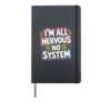 I'm All Nervous No System Overwhelmed Neuro Puns - Hardcover Journal, Black