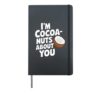 I'm Cocoa-nuts about You Cute Valentines Day Coconut Design Hardcover Journal, Black