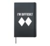 I'm Difficult Ski Snowboard Skier Double Black Diamonds Hardcover Journal, Black