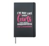 I'm Not Like Other Girls I Have Anxiety Mean Overstimulated Hardcover Journal, Black
