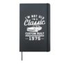 I'm Not Old I'm A Custom Built - 1975 - Classic - Car Hardcover Journal, Black