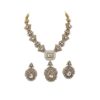 Imperial Clear Polki Kundan Statement Pendant Necklace Set with Earrings