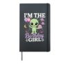 I'm The Birthday Girl Alien Party Hardcover Journal, Black