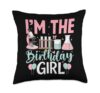 I'm The Birthday Girl Science Birthday Party Throw Pillow