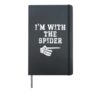 I'm with the Spider Point Matching Couples Halloween Hardcover Journal, Black