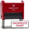 Incomplete Chart Self-Inking Rubber Stamp | Medical Records & Documentation Rubber Stamps (Red Ink) - Q-300