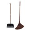 Indoor Broom and Dustpan Set Thick Bristle Wooden Handle