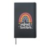 Infant Teacher Appreciation Student Leopard Boho Rainbow Hardcover Journal, Black