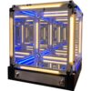 Infinity Mirror Cube Light, Tesseract Cube Abyss Effect Light with Multicolor LED, 4D Visual Depth, 4.7 in / 12 cm Gaming Desk Decor, Modern Cool Desktop Tech Decor, USB Charging