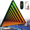 Infinity Mirror Neon Sign Tunnel Light - RGB Triangle Night Lamp for Home Decor, Kids Bedroom, Living Room, Party Decorations