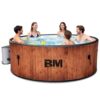 Inflatable Hot Tub 6 Person- Wood Grain Hottub Spa Full Drop Stitch