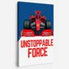 InkFlow Posters Racing Car Canvas Poster - Unstoppable Force Motivation Artwork - Modern Motorsport Speed Design - Boys Room Office Wall Decor - 24x32 WRAPPED CANVAS Print