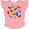 inktastic Colorful Dominoes Toddler Flutter Sleeve T-Shirt 5-6 Mauve 47257