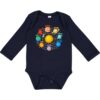 inktastic Solar System Planets Long Sleeve Creeper Newborn Navy 49777